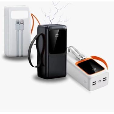 Imagem de Power Bank de 50000mAh com Turbo Universal e USB Tipo-C - Carregador Portátil com Display Digital (Preto)