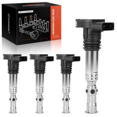 Imagem de A-Premium Pacote de bobinas de ignição compatível com Audi A4 A6 Allroad TT Quattro Volkswagen Beetle Golf Passat 1,8L 2,7L Turbo apenas conjunto de 4 peças