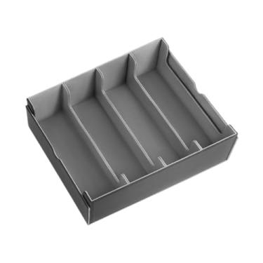 Imagem de Kokiya Caixa de armazenamento de cartões Grande capacidade Porta-cartões Couro PU Pode conter mais de 2.400 cartões Caixa divisora de cartões Organizador de, Cinza