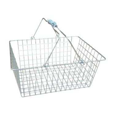Imagem de IEUDNS Cesta de compras Organizador de supermercado Cesta de compras Suporte de armazenamento Cesta de armazenamento com alça para vegetais Frutas Porão, 35cm X 24cm X 18.5cm