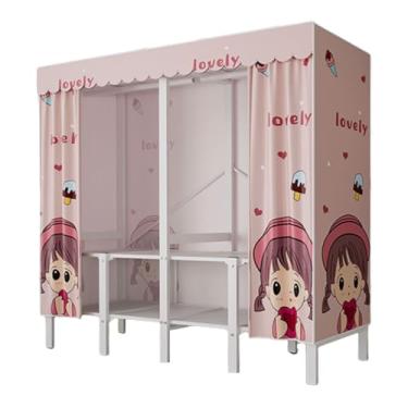 Imagem de Guarda-roupa Armário dobrável portátil para crianças, guarda-roupa com haste suspensa, empilhável, grosso, armário de armazenamento para casa, quarto armário