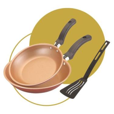 Imagem de Conjunto Frigideiras Antiaderentes Alumínio Premium 2 Peças Vermelha C