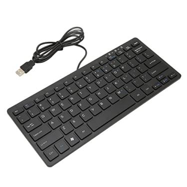 Imagem de Ultra Thin 78 Teclas USB Teclado Com Fio Com Teclas de Tesoura para Uso de ônibus -, Compacto, Prata (Preto)