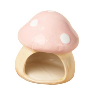 Imagem de Ｂｅｓｇａ Escondimento do hamster de cogumelos, casa de porquinhos -da -índia, decoração de habitat chinchilla hut hamster house house gerbil esconder para,