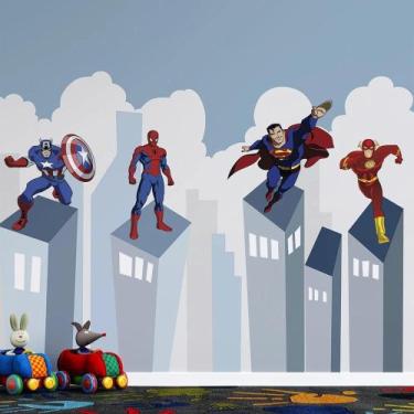 Imagem de Papel de Parede Infantil Super-heróis AL 09 - AloPapers, 3,00m de larg
