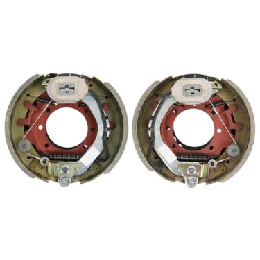 Imagem de RALZAOTO 12-1/10.2 cm x 10.2 cm (31.1 cm X 10.2 cm) Par de montagem de freio elétrico para 4,5 kg (10K) HD Dexter & Lippert eixos de reboque esquerdo e direito 7 parafusos substituir para Dexter