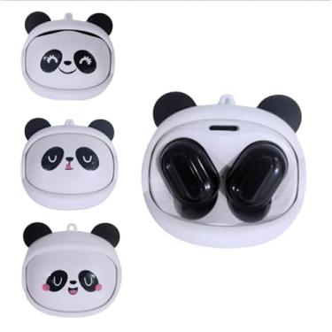 Imagem de Fone de Ouvido Bluetooth 5.3, Design Kawaii Animal, Bateria 4-5h, Case de Carregamento 200mAh, 4 Modelos (Panda)