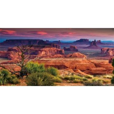 Imagem de BATRUG 76 x 30 cm Fundo de habitat de réptil do oásis do deserto Loess Rock Cactus, fundo natural do terrário do deserto do pôr do sol, fundo de aquário com fita dupla face de 10 EVA