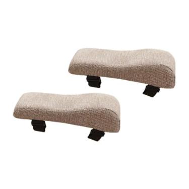 Imagem de Esquirla Cadeira de escritório a braço almofadas de braço de braço descanso almofada de algodão não deslizante para o cotovelo em casa, Café Bege