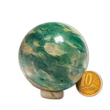 Imagem de 01 Esfera Jade Verde Lapidado 150 a 200g Aprox 4,5cm Tipo B - Cristais