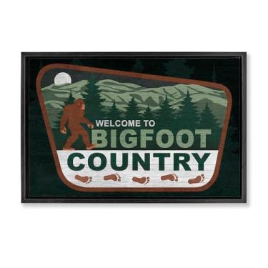 Imagem de Stupell Industries Arte de parede em tela emoldurada Welcome Rustic Mythical Creature Black Floater por Lauren Rader, 78 x 53 cm