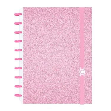 Imagem de Caderno Criativo Glitter Rosa A4/A5 Disco Inteligente (Grande A4)