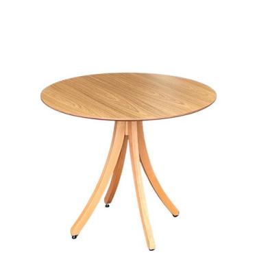 Imagem de Mesa Redonda de Madeira Eco Feijó 90cm  Ideal para Jantar, Varanda e Á