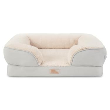 Imagem de TOWN & COUNTRY EVERYDAY CuddleTown Sofá reforçado sólido confortável para animais de estimação, espuma de caixa de ovo de suporte e calmante, repelente de água, fundo antiderrapante, capa lavável na