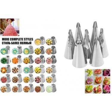 Imagem de 7 Bicos De Confeitar Babado Saia Bailarina Confeiteiro + 6 Bicos Russo