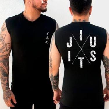 Imagem de Camiseta Regata Abstract Compressão Arte Marcial Jiu Jitsu Luta Minimalista-Unissex