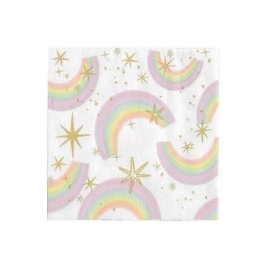 Imagem de Guardanapos descartáveis para bebidas de papel arco-íris e estrelas de unicórnio - 12,7 cm (16 quilates) - Design divertido e mágico - perfeito para festas temáticas de unicórnio e celebrações de