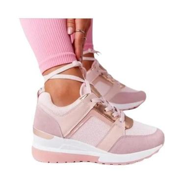 Imagem de Tênis Chunky Feminino Plataforma De Cor Sólida Sapatos Vulcanizados Co