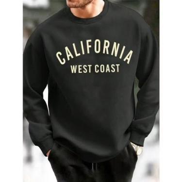 Imagem de Moletom Careca Sem Capuz Gola Redonda Blusa De Frio California West Co