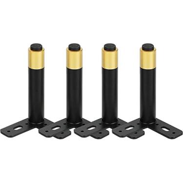 Imagem de XWZFFAI Conjunto de 4 pernas de móveis metálicos, pés de armário de ferro cilíndrico, pernas de mesa de escritório ajustáveis, metal resistente, design industrial, ajustável: 1 cm, Observação: 1000 kg