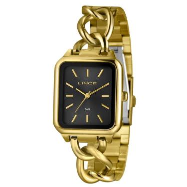 Imagem de Relógio Lince Feminino Ref: Lqg4825l30 P1kx Retangular Bracelete Dourado