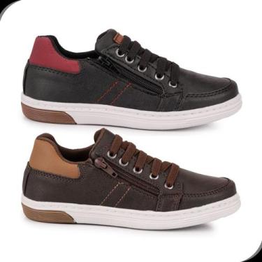 Imagem de Kit 2 Sapatenis Masculino Infantil Meninos Kids Tenis Casual Escolar  