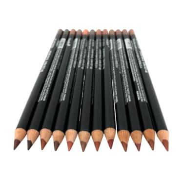 Imagem de Conjunto De Lápis Delineador Labial Nabi Com 12 Cores De Madeira, Maquiagem Labial Altamente Pigmentada, Longa Duração, Cores Intensas E Ricas, Lápis De 19 Cm (Marrom, 19 Cm)