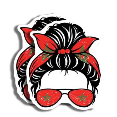 Imagem de Adesivo de óculos de sol com bandeira de Marrocos - Adesivo bandana retrô - Decalque vermelho legal para óculos de sol - Adesivo de acessório de moda exclusivo - Decalque de carro divertido - AAS0762