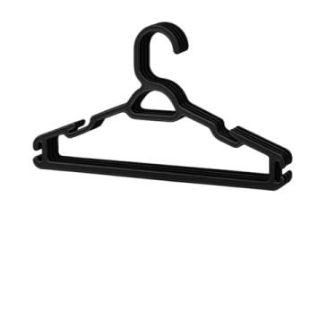 Imagem de Cabide Adulto Transparente AcrÍlico para Roupas, Closet e Loja Kit Premium Resistente(100 Preto)