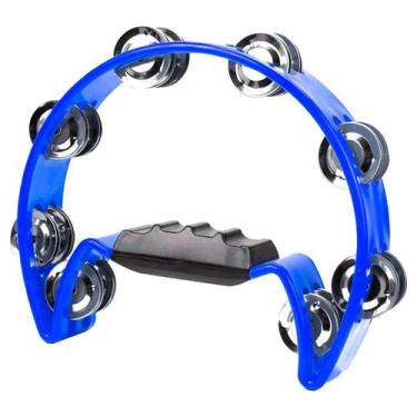 Imagem de Pandeiro Pandeirola Meia Lua 16 Jingles - Preto - MXT, AZUL