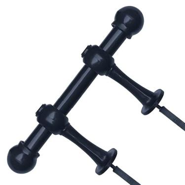 Imagem de Kit Varão 1,15 Metros 19mm Cortina Janela Suporte E Ponteira(PRETO)