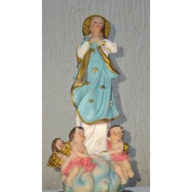 Imagem de Imaculada conceição religiosa 20cm de resina feita a mão - Zona Livre