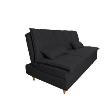 Imagem de Sofá Cama 3 Lugares 197cm Soho Suede Preto Herrero Decor, Preto