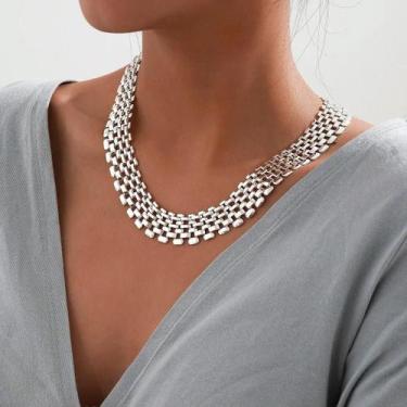 Imagem de Colar de Corrente Cubana Masculino e Feminino - Estilo Grunge Steampun