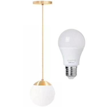 Imagem de Luminária Lustre Pendente 215Cm Jabuticaba Globo Vidro 15Cm - GIMPO