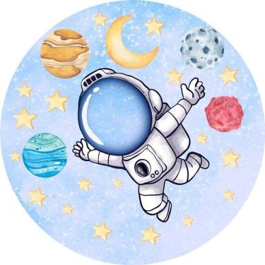 Imagem de Painel Redondo 3D Sublimado Astronauta E Galáxia Frd-3667