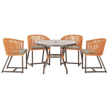 Imagem de Mesa com 4 Cadeiras de Jantar Roma 100cm e Noronha em Aluminío