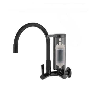 Imagem de Torneira Gourmet Preta Para Cozinha Com Filtro Preto(Bancada Gourmet com Cone)