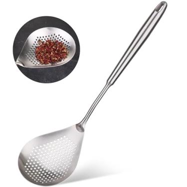 Imagem de Escumadeira Escumadeira – 42 cm Pequena Aço Inoxidável 304 Pasta Aranha Escumadeira Concha para Cozinhar e Fritar – Coador de Colher de Metal com Alça Confortável para Drenagem de Cozinha