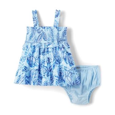 Imagem de The Children's Place Vestido casual sem mangas para bebês meninas e recém-nascidos, Floral azul, 0-3 Meses