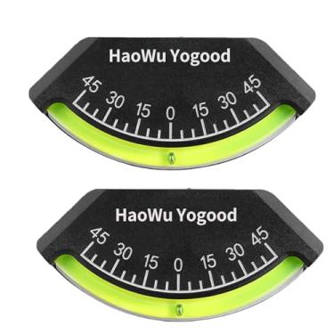 Imagem de HuanRanYo Nível de bolha RV 2 peças, medidor de nível de RV, inclinômetro de latão de alta visibilidade, medidor de nível de campista, sistema de nivelamento de escala graduada, medidor de