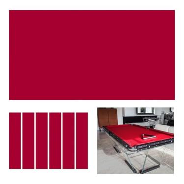 Imagem de Mesa De Bilhar De Feltro Com 6 Bordas De Tecido Resistente Ao Desgaste, Toalhas De Mesa De Bilhar De 9 Pés Para Hotéis, Clubes, Salas De Jogos(Red)
