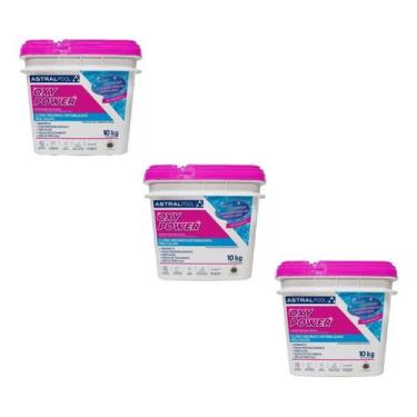 Imagem de 3 Baldes De Cloro Multiação Piscina 10kg Oxy Power 5 Em 1 - ASTRALPOOL