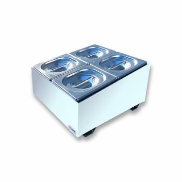 Imagem de Condimentadora Central Refrigerada 4 Cubas ZPCNR04 Branca - Zepper