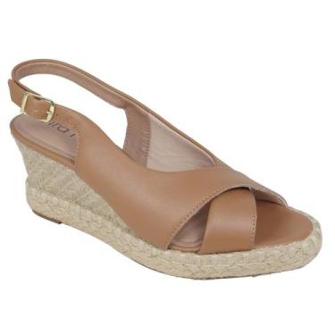 Imagem de Sandália Beira Rio Anabela Rústica Feminina 8486.120, Camel, 36