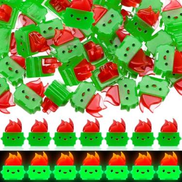 Imagem de Simgoing 100 peças mini estatuetas de lixeira de resina verde luminosa mesa de lixo miniatura bonito engraçado acessórios de mesa presente de agradecimento de funcionários para professores e colegas