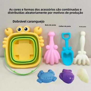 Imagem de Conjunto De Brinquedos De Areia Dobrável Para Viagem De Praia Balde Do