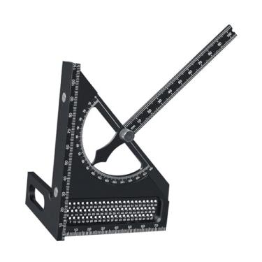 Imagem de Ioensy Régua Multiângulo 3D, Esquadro de Carpinteiro, Acessório para Medição em Marcenaria, Preto, Tamanho real