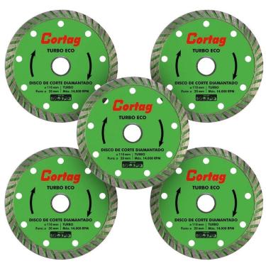 Imagem de 5 Discos Cortag Diamantado Turbo Eco 110X20mm