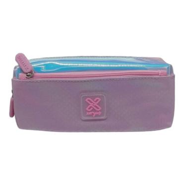 Imagem de Estojo Duplo Rosa Modelo 8 Juvenil Escolar Feminino Xeryus